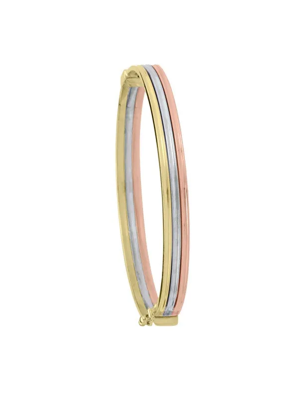N5731 - TRI COLOUR RIBBED HOLLOW BANGLE
