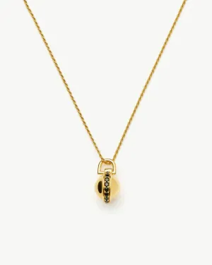 Orb Gemstone Pendant Necklace | 18k Gold Plated / Black Spinel