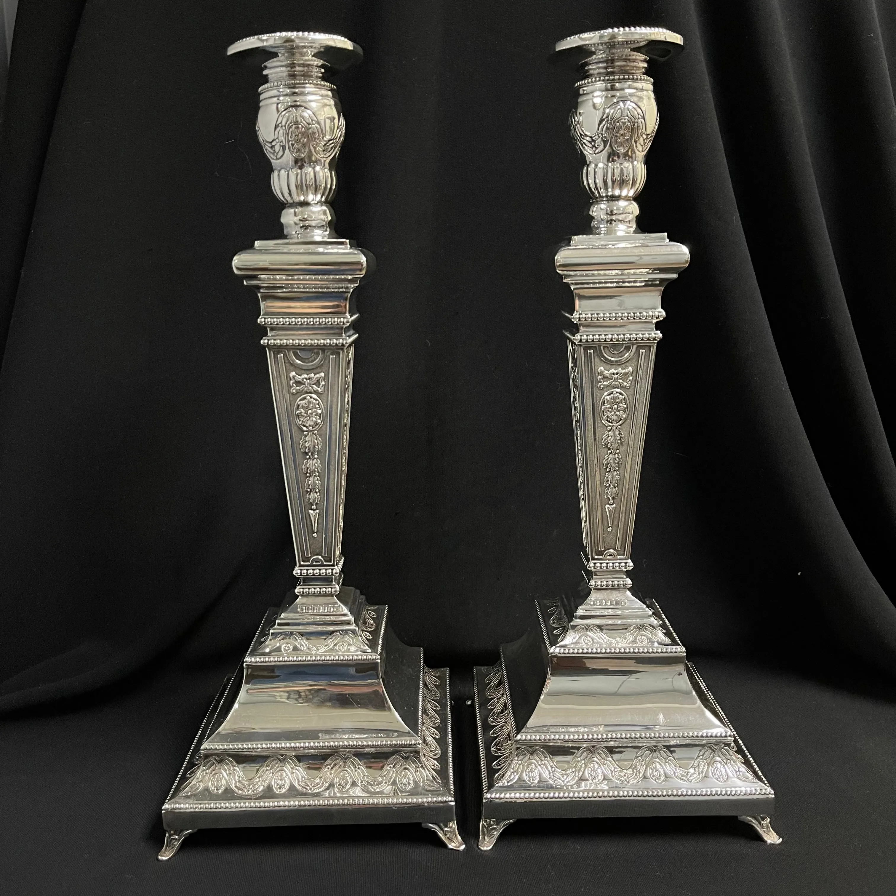 Ornate Sterling Silver Candlesticks (Set of 2)