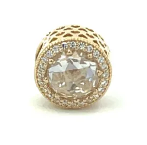 Pandora 14K Gold Cubic Zirconia Bead Charm