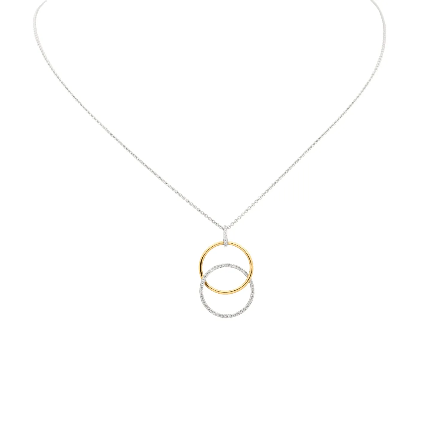 Post-1980s 14KT White & Yellow Gold Diamond Necklace