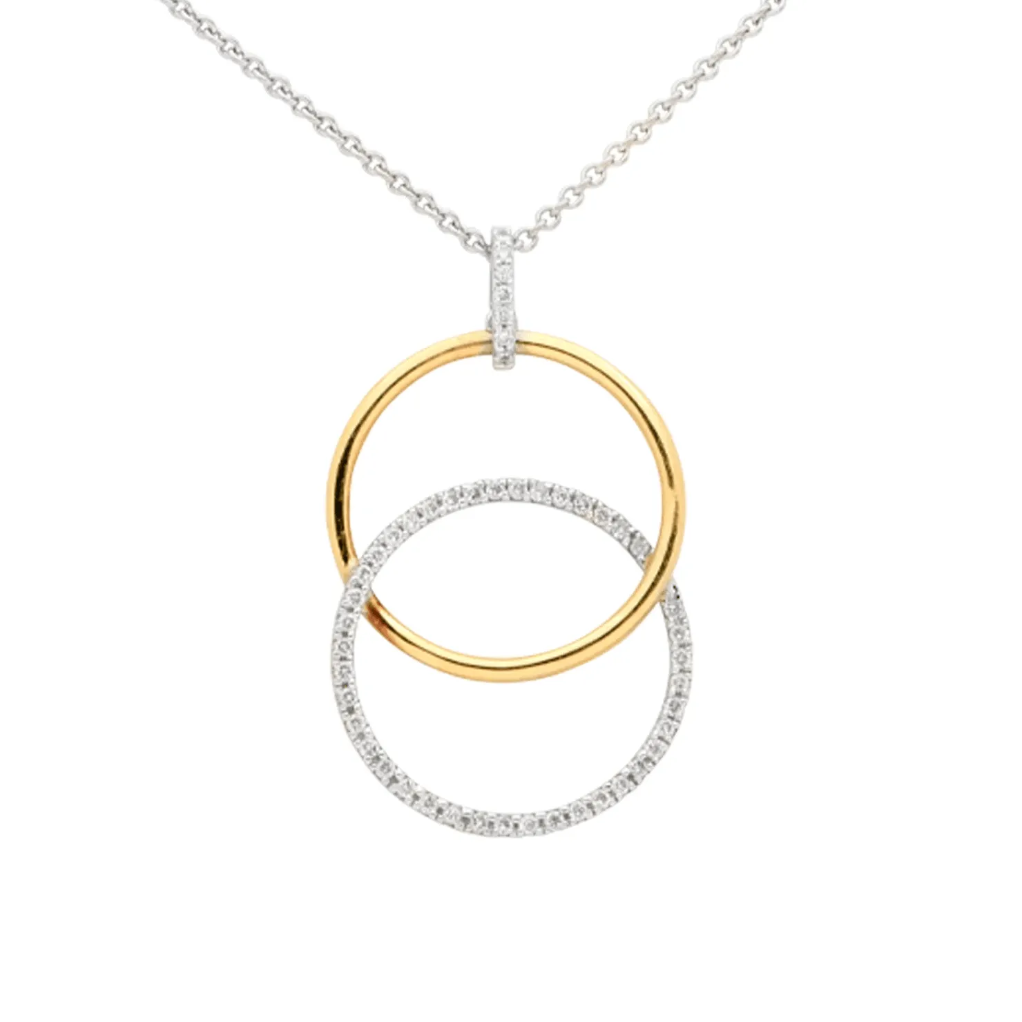 Post-1980s 14KT White & Yellow Gold Diamond Necklace