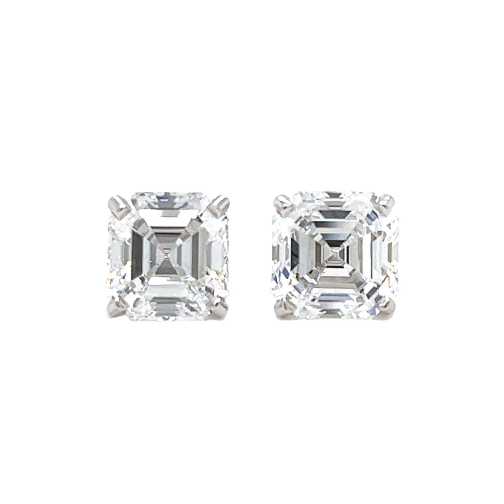 Post-1980s 14KT White Gold Diamond Earrings