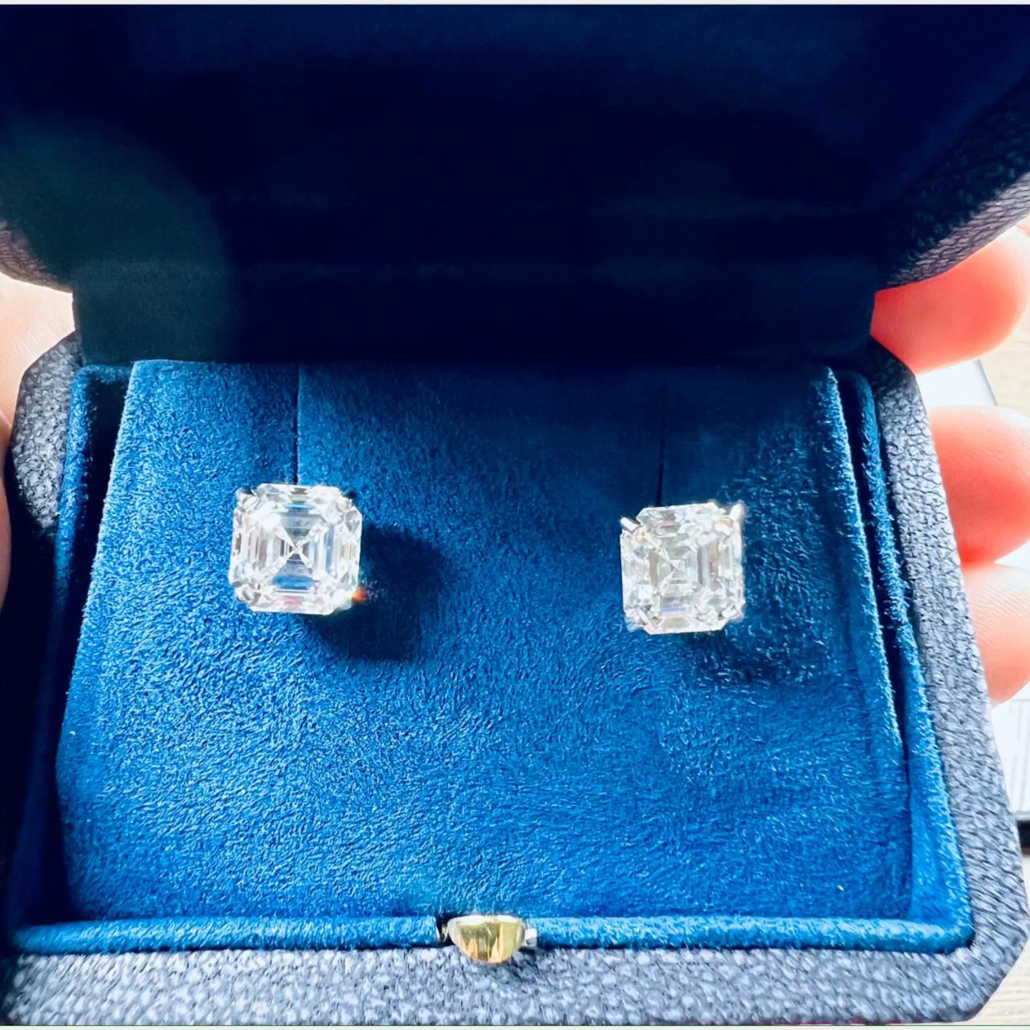 Post-1980s 14KT White Gold Diamond Earrings