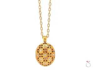 Roberto Coin Granada Diamond and Ruby Locket Pendant On Chain