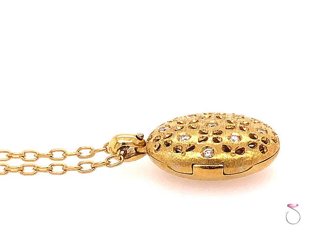 Roberto Coin Granada Diamond and Ruby Locket Pendant On Chain
