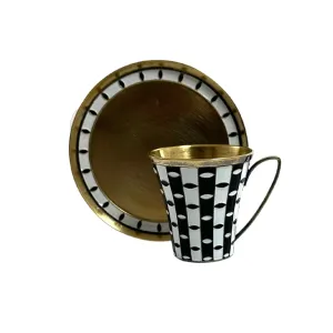 Soviet Era 916 Silver Cloisonn Enamel Cup and Saucer