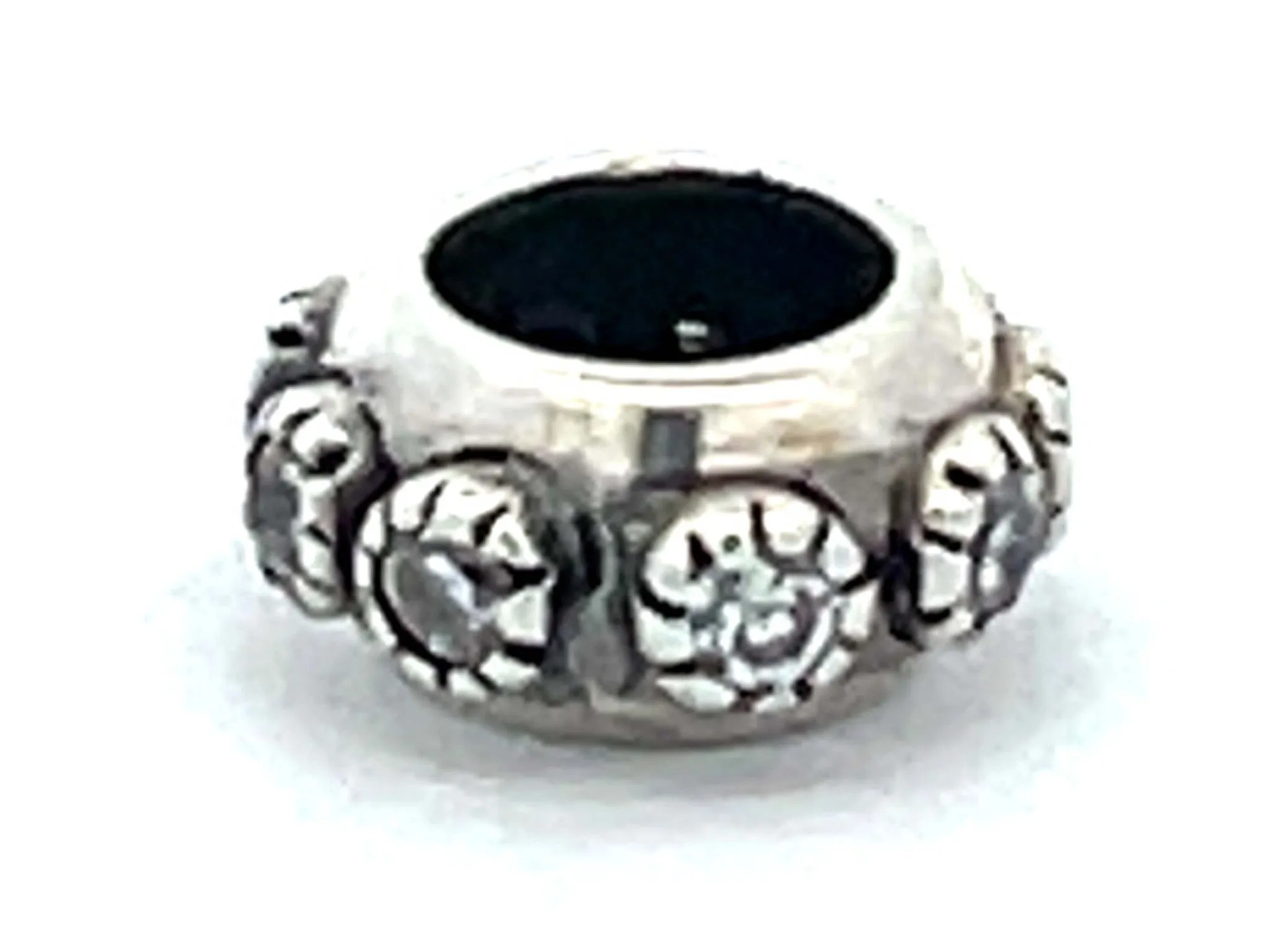 Sterling Silver White Cubic Zirconia Bead Charm