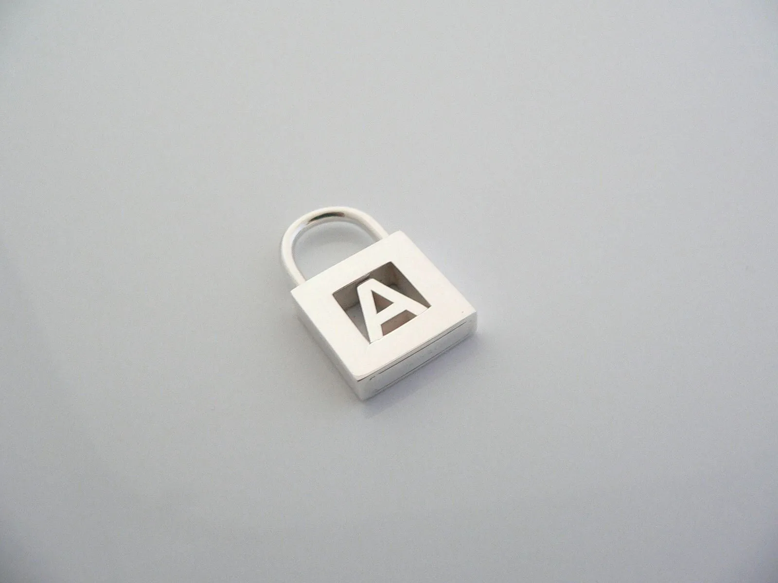 Tiffany & Co Alphabet A Pendant Padlock Charm 4 Necklace Bracelet MINT Love Gift