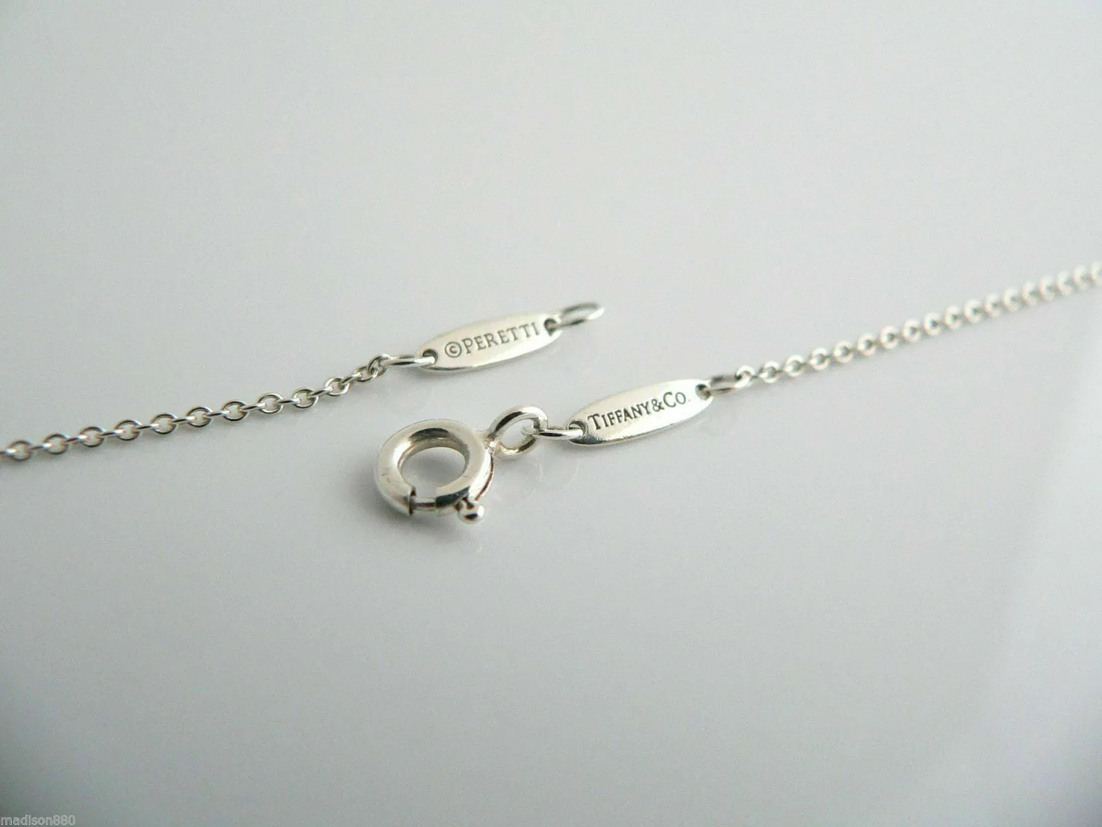 Tiffany & Co Silver Peretti Alphabet T Necklace Pendant Charm Chain Gift