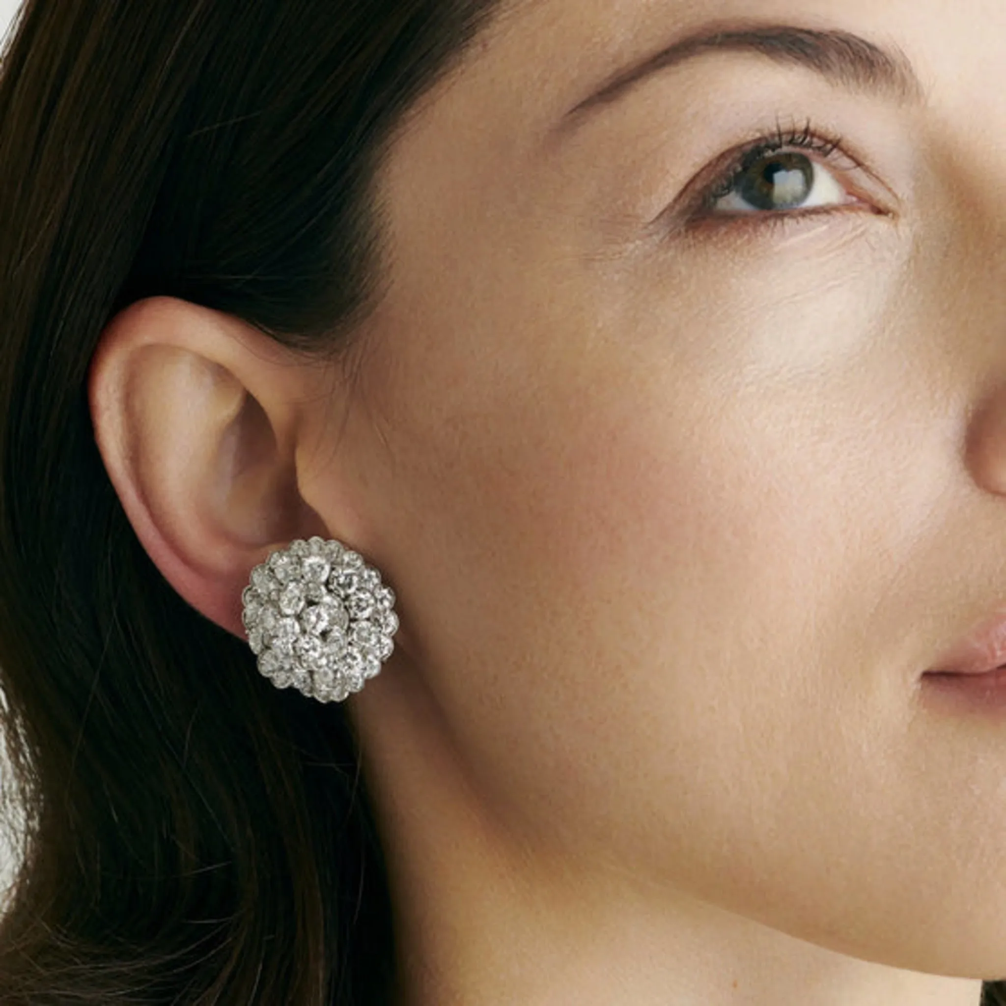 Van Cleef & Arpels French 1980s Platinum & 18KT White Gold Diamond Earrings