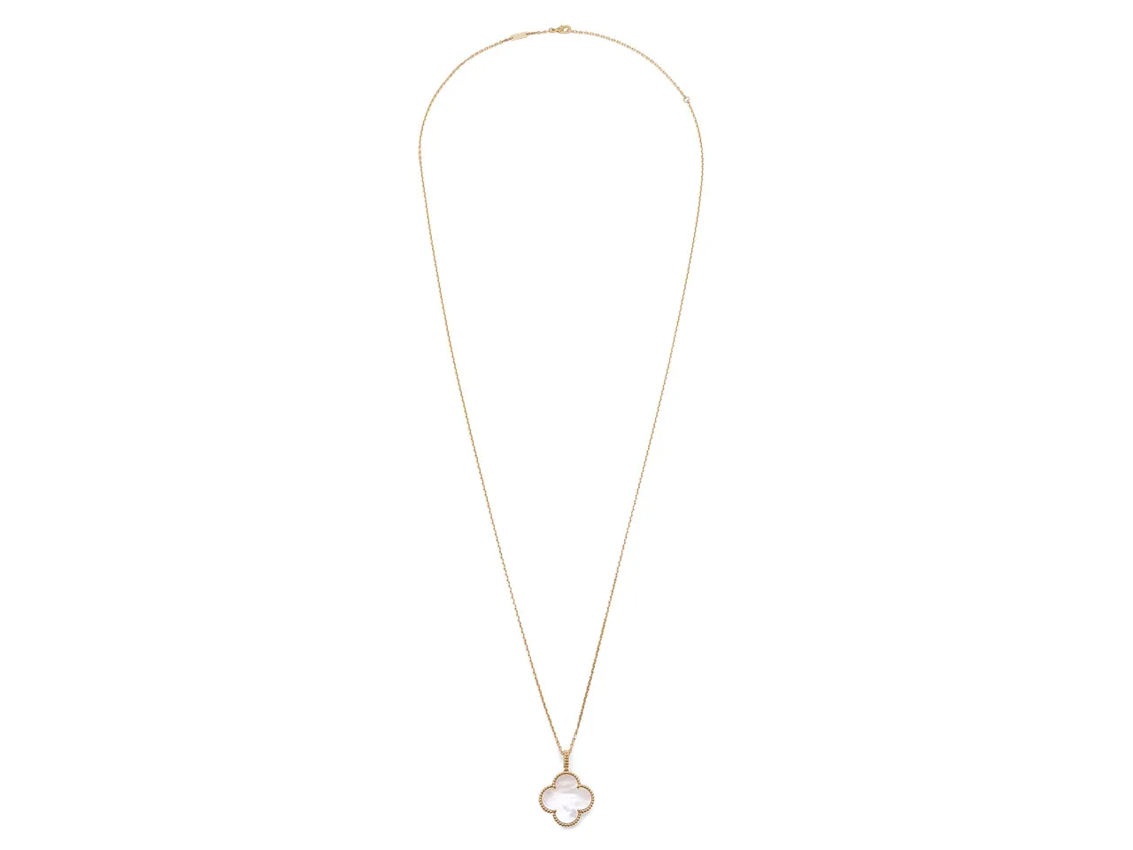 Van Cleef & Arpels 'Magic Alhambra' Mother-of-Pearl Pendant Necklace in 18K Gold