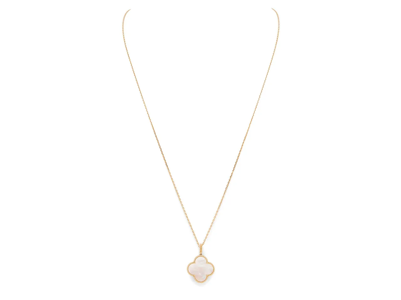 Van Cleef & Arpels 'Magic Alhambra' Mother-of-Pearl Pendant Necklace in 18K Gold