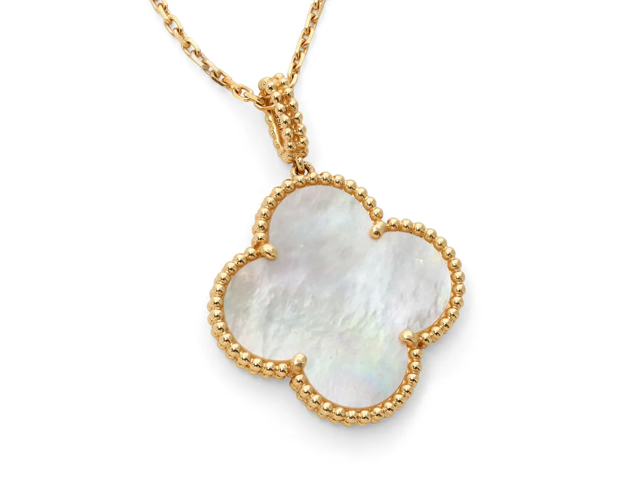 Van Cleef & Arpels 'Magic Alhambra' Mother-of-Pearl Pendant Necklace in 18K Gold