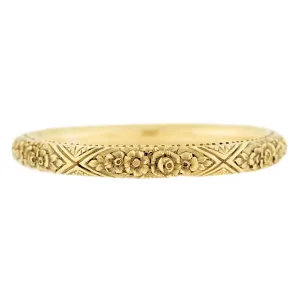 Victorian 18k Repouss Hinged Bangle Bracelet