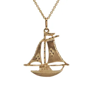 Vintage 10k Gold Sailboat Charm
