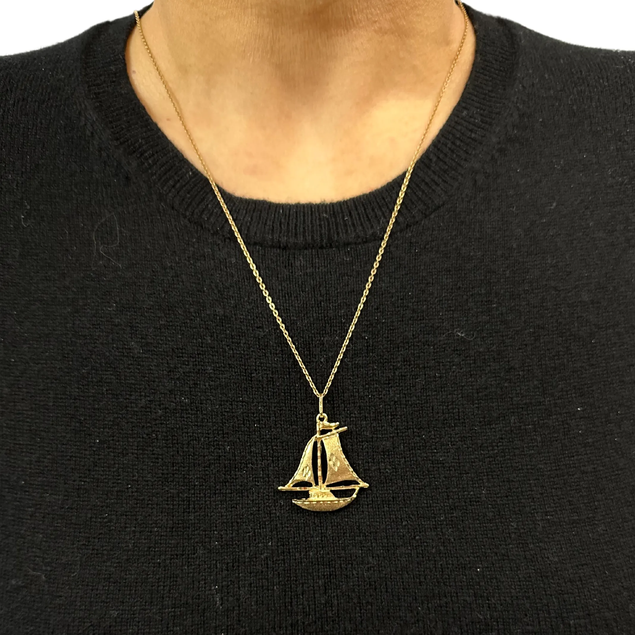 Vintage 10k Gold Sailboat Charm