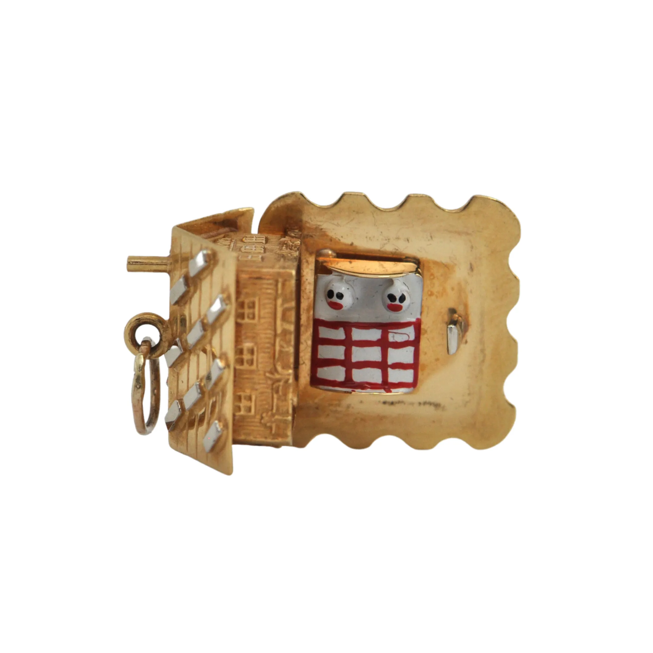 Vintage 18K Gold and Enamel Swiss Chalet Charm (1974)