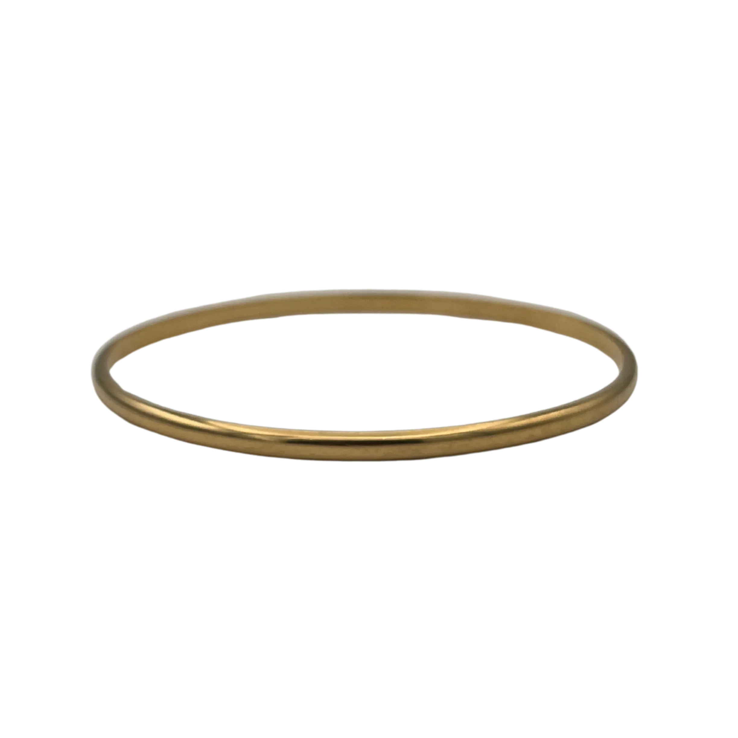 Vintage 18k yellow gold high polish bangle slightly oval