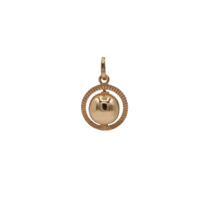 Vintage 18k Yellow Gold Spinning Orb Charm