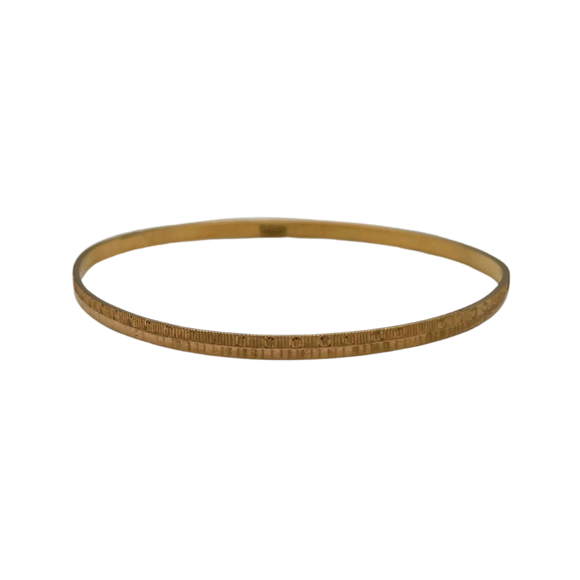 Vintage 21k yellow gold split motif design round bangle