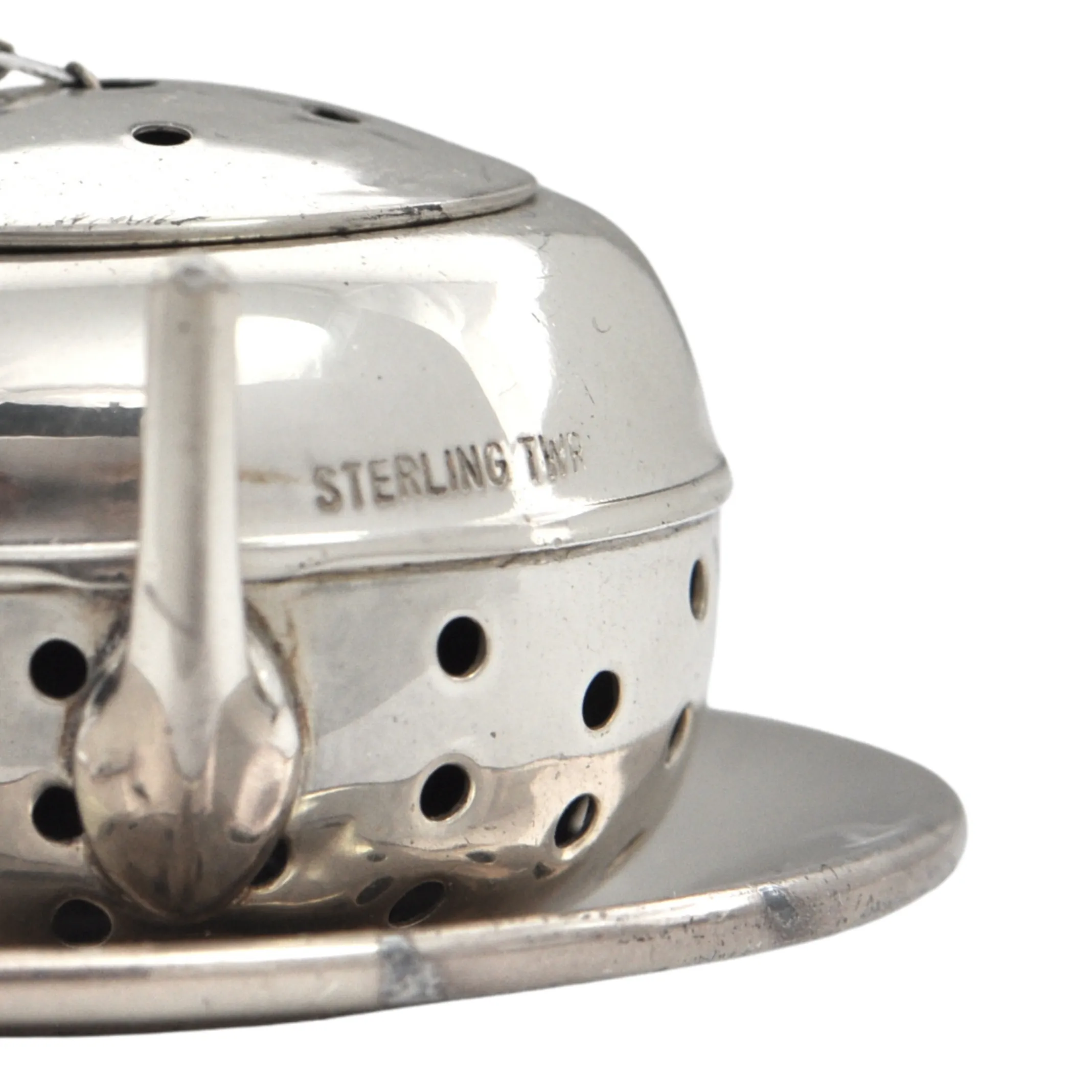 Vintage JW Wolfenden Sterling Teapot Tea Infuser and Plate